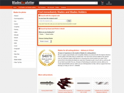 vetrina, aziende, plotter da taglio, lame per plotter, catalogo, e-commerce